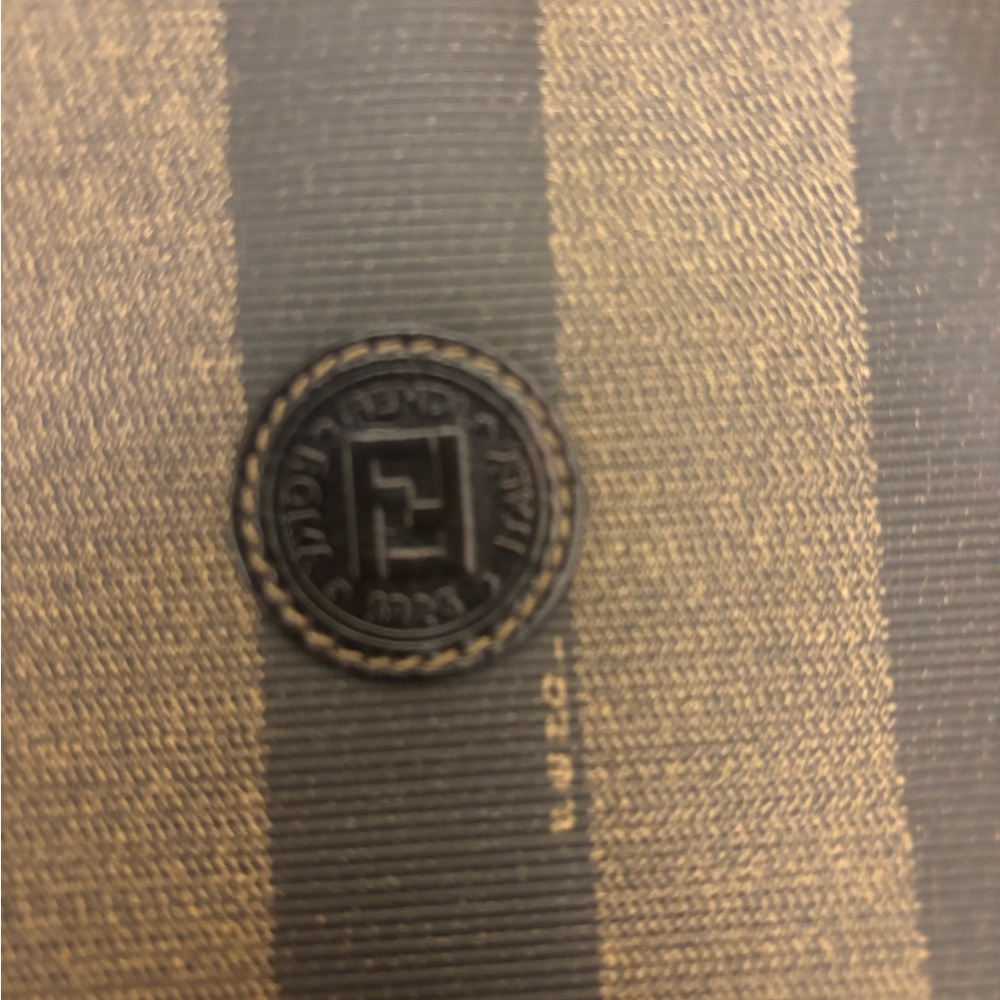 Fendi Brown and Tan Striped Tote. Vintage 80s - Picture 2 of 7